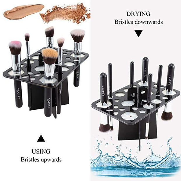 14 Hole Make up Brush Set Dry Rack Drying Brushes Shelf Multifunction Stand Display Cosmetic Clean Tool Wash Makeup Brush Holder - Glow Goddess Cosmetics