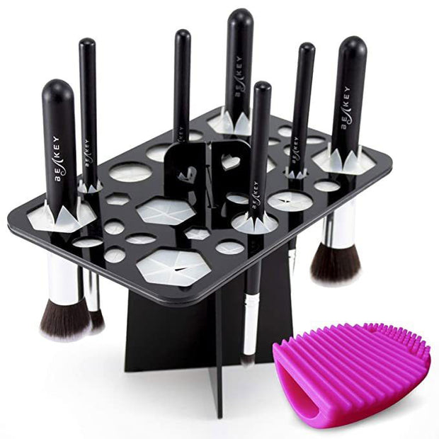 14 Hole Make up Brush Set Dry Rack Drying Brushes Shelf Multifunction Stand Display Cosmetic Clean Tool Wash Makeup Brush Holder - Glow Goddess Cosmetics