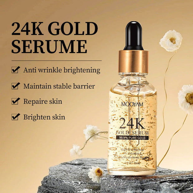 24K Gold Foil30mL Vitamin E Retinol Anti-wrinkle The Lifting Face Serum - Glow Goddess Cosmetics