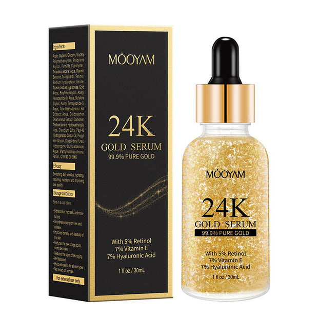 24K Gold Foil30mL Vitamin E Retinol Anti-wrinkle The Lifting Face Serum - Glow Goddess Cosmetics