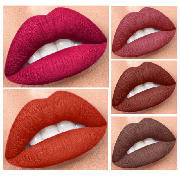 24 Colors No Stain On Cup Matte Lip Gloss Long Lasting Velvet Matte Liquid Lipstick - Glow Goddess Cosmetics