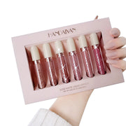 6 Matte Rose Lip Gloss Liquid Lipstick Matte Set Gift Box - Glow Goddess Cosmetics