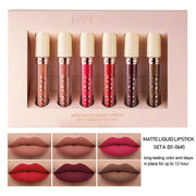 6 Matte Rose Lip Gloss Liquid Lipstick Matte Set Gift Box - Glow Goddess Cosmetics