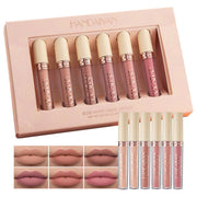 6 Matte Rose Lip Gloss Liquid Lipstick Matte Set Gift Box - Glow Goddess Cosmetics