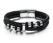 Black Multilayer Leather Bracelet For Men Bangle Jewelry - Glow Goddess Cosmetics