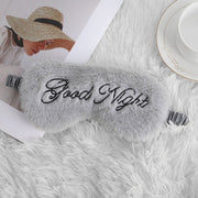 Cute Plush Embroidery Letters Sleeping Eye Mask Shading - Glow Goddess Cosmetics