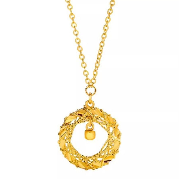 Fashion Gold Circle Net Design Necklace For Women Jewelry - Glow Goddess Cosmetics