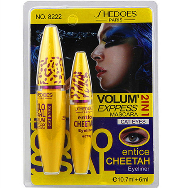 Growth Mascara Leopard-shaped Yellow Tube Thick Curling Waterproof Mascara - Glow Goddess Cosmetics