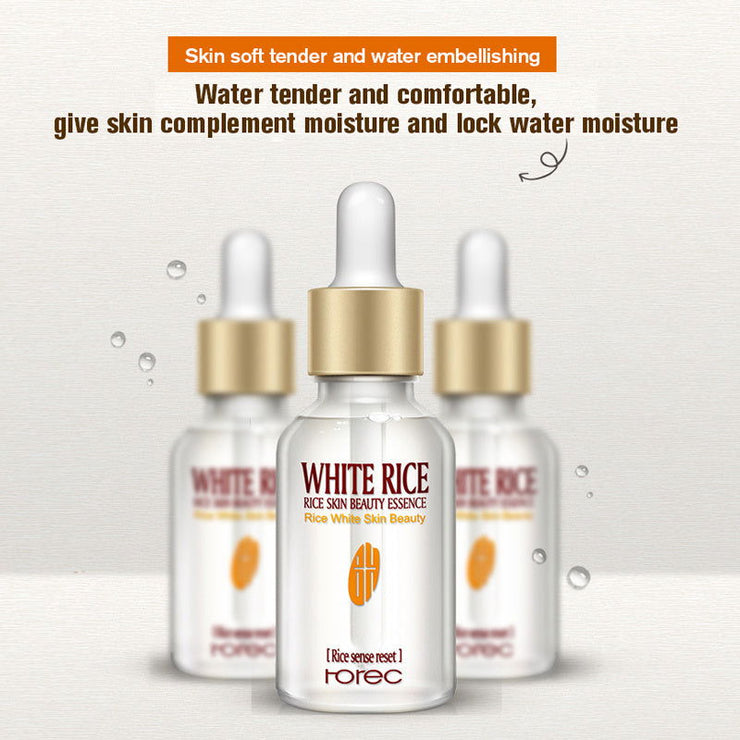 HOREC White Rice Whitening Serum Face Moisturizing Cream Anti Wrinkle Anti Aging Face Fine Lines Acne Treatment Skin Care 15ml - Glow Goddess Cosmetics