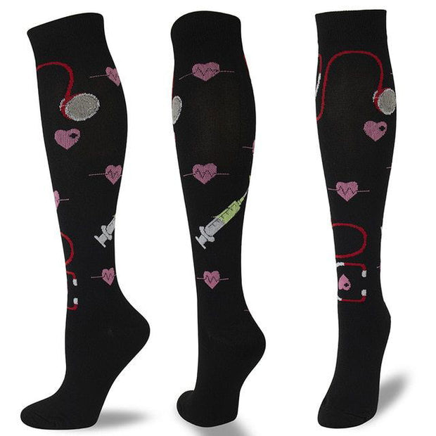 Ladies running stretch compression sports socks - Glow Goddess Cosmetics