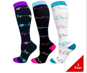 Ladies running stretch compression sports socks - Glow Goddess Cosmetics