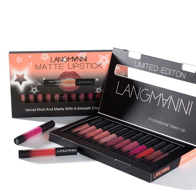 Matte Lipstick Waterproof Long-lasting Velvet Lipstick Set - Glow Goddess Cosmetics