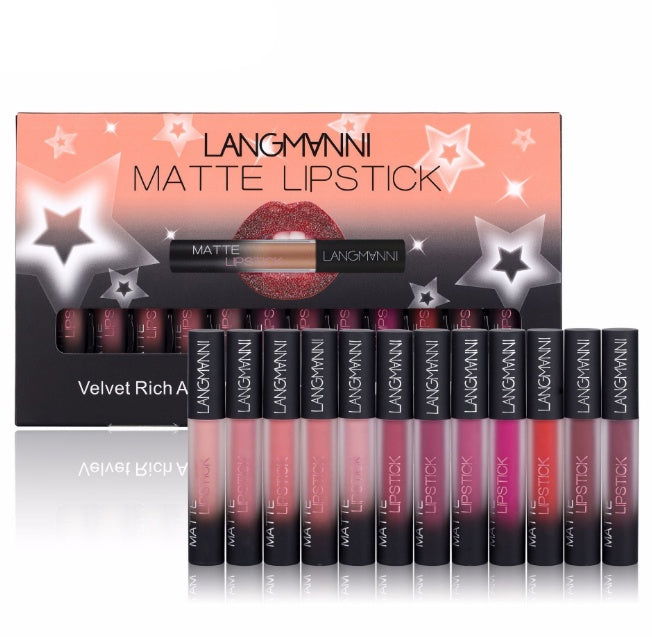 Matte Lipstick Waterproof Long-lasting Velvet Lipstick Set - Glow Goddess Cosmetics