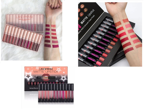 Matte Lipstick Waterproof Long-lasting Velvet Lipstick Set - Glow Goddess Cosmetics