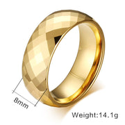 Men Ring Tungsten Jewelry Gold Color - Glow Goddess Cosmetics