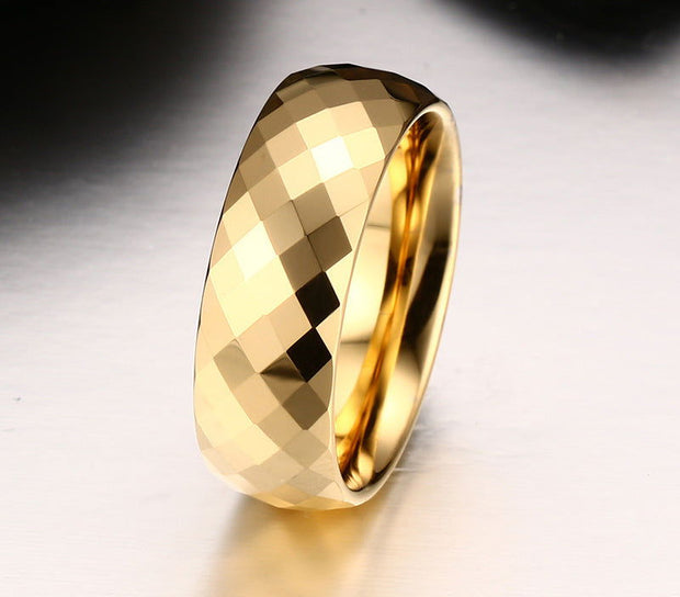 Men Ring Tungsten Jewelry Gold Color - Glow Goddess Cosmetics