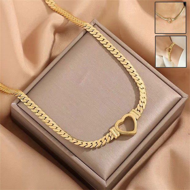 Personalized Love Chain Necklace Bracelet For Women Fashion Titanium Steel Non-fading Clavicle Chain Jewelry - Glow Goddess Cosmetics