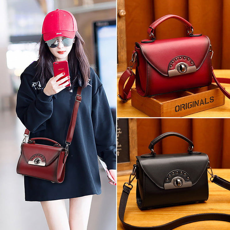 SMART SWWY Women Genuine Leather Mini Vintage Shoulder Bags For Ladies Cross body Bags Luxury Shopping Handbags Messenger - Glow Goddess Cosmetics