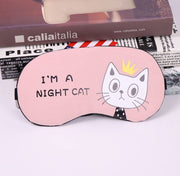 Soft Sleeping Mask Eyepatch Cat Cotton Portable Eye Mask Light Shading Creative Cartoon Travel Relax Sleeping Rest Aid MP0130 - Glow Goddess Cosmetics