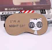 Soft Sleeping Mask Eyepatch Cat Cotton Portable Eye Mask Light Shading Creative Cartoon Travel Relax Sleeping Rest Aid MP0130 - Glow Goddess Cosmetics