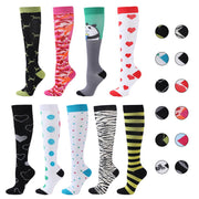 Sports Compression Socks Pattern Stretch Stockings - Glow Goddess Cosmetics