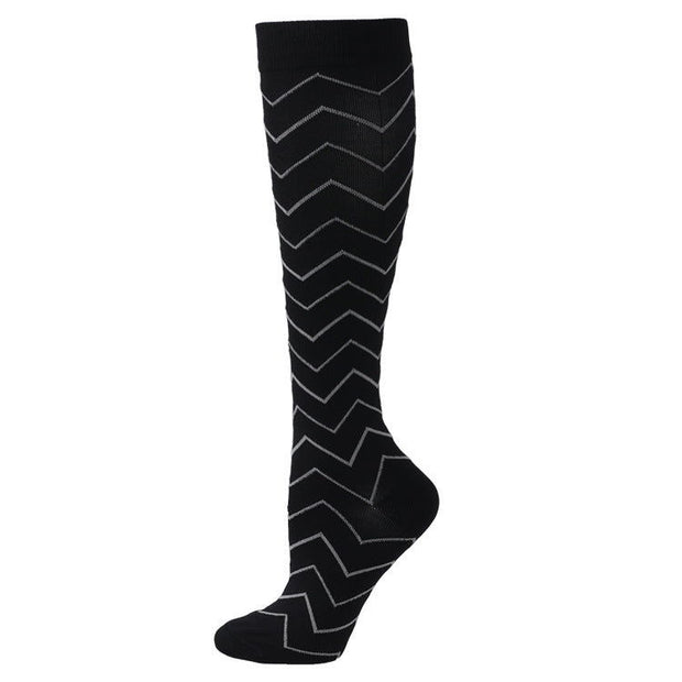 Sports Compression Socks Pattern Stretch Stockings - Glow Goddess Cosmetics