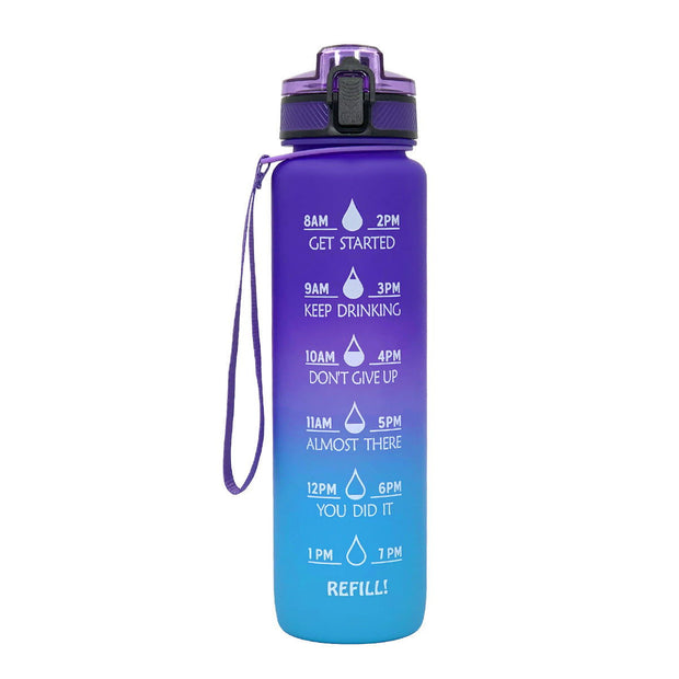 Sports Frosted Gradient Water Bottle - Glow Goddess Cosmetics