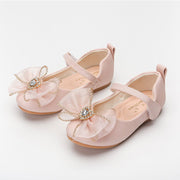 Spring New Girls' Single Shoes Cute Bow Rhinestone Soft Sole Flat Shoes - Glow Goddess Cosmetics