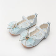 Spring New Girls' Single Shoes Cute Bow Rhinestone Soft Sole Flat Shoes - Glow Goddess Cosmetics