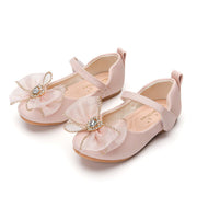 Spring New Girls' Single Shoes Cute Bow Rhinestone Soft Sole Flat Shoes - Glow Goddess Cosmetics