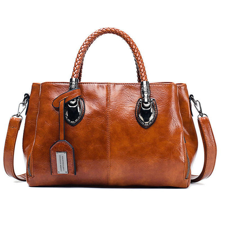 Vintage Oil Wax leather luxury handbags Women Bags - Glow Goddess Cosmetics