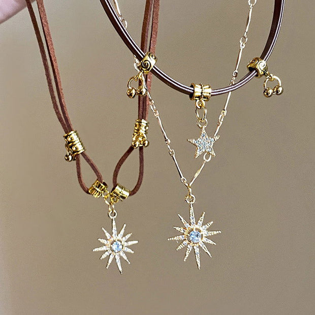 Vintage Sunflower Stars Necklace Women's Personalized Pendant Necklace Fashion Jewelry - Glow Goddess Cosmetics