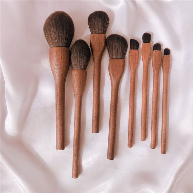 Wood Handle Makeup Brush Set Blush Brush Set Eye Eyeliner Powder Foundation Make Up Brushes Set - Glow Goddess Cosmetics