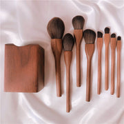 Wood Handle Makeup Brush Set Blush Brush Set Eye Eyeliner Powder Foundation Make Up Brushes Set - Glow Goddess Cosmetics